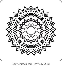 Colorful mandala design abstract floral pattern
