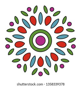 Colorful Mandala Design. Decoration Ornament Or For A Coloring Book Page