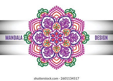 Colorful Mandala Design with Decorative Floral Pattern