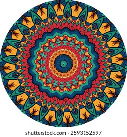 Colorful Mandala Design Perfect for Artistic Inspiration and Zen Spaces