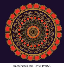Diseño de mandala colorida, diseño de mandala único
