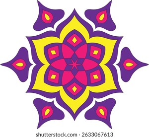  Colorful mandala design. Unique and beautiful mandala design with many colors. Colorful mandala design on white background.