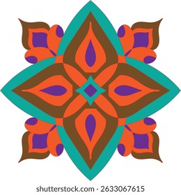  Colorful mandala design. Unique and beautiful mandala design with many colors. Colorful mandala design on white background.