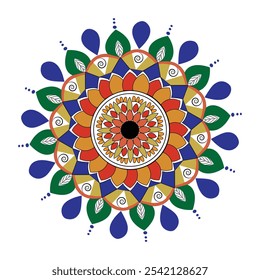 bunter Mandala Design Vektor Illustrator 