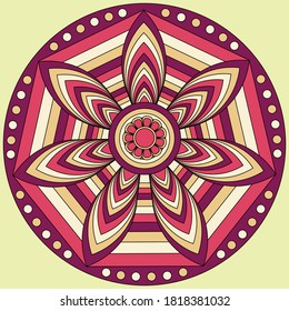 Colorful Mandala Design Vector Ornament 