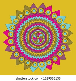 Colorful Mandala Design Vector Ornament 