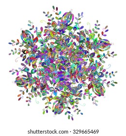 Colorful mandala, doily round, ornamental pattern, circle background,abstract lace decoration, fashion print