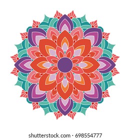 Colorful Mandala. Ethnic tribal ornaments. Geometric and floral motifs