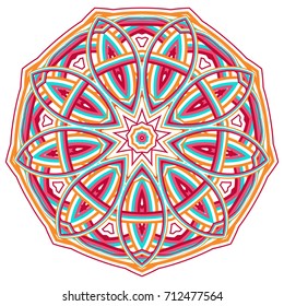 Colorful Mandala. Ethnic tribal ornaments. Geometric and floral motifs.
