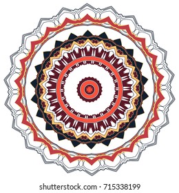 Colorful Mandala. Ethnic tribal ornaments. Geometric and floral motifs.