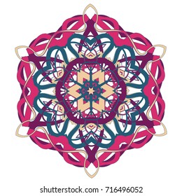 Colorful Mandala. Ethnic tribal ornaments. Geometric and floral motifs.