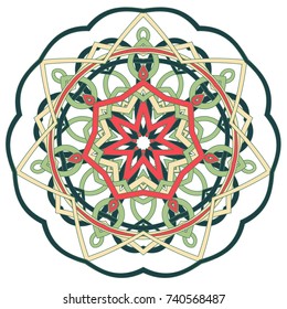 Colorful Mandala. Ethnic tribal ornaments. Geometric and floral motifs.