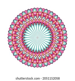 Colorful mandala with floral ornament