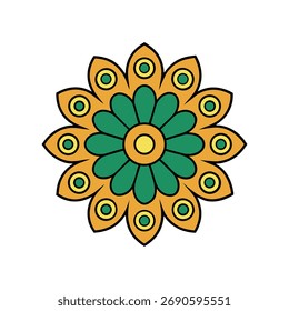 bunte Mandala Blume Vektor Design