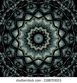 Colorful mandala frame border abstract geometry