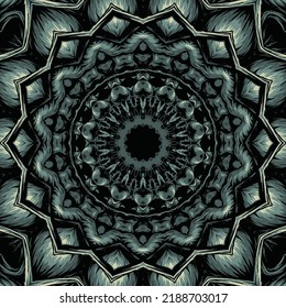 Colorful mandala frame border abstract geometry