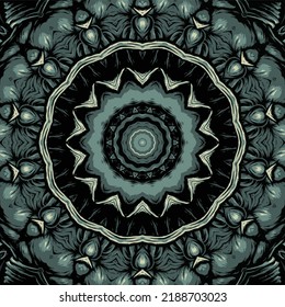 Colorful mandala frame border abstract geometry