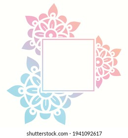 colorful mandala frame, vector artwork