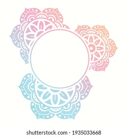 colorful mandala frame, vector graphic design element