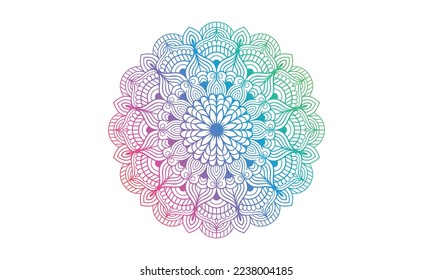 Colorful Mandala Illustration on doodle style. Vector hand drawn doodle mandala with hearts.
Bright colors mandala design for print, poster, cover, brochure, flyer, banner, book cover.