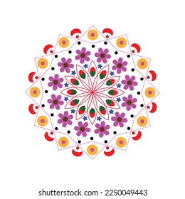 El colorido diseño del ilustrador de mandala es adecuado para la impresión textil, la tela, la colcha, el papel pintado, etc. 