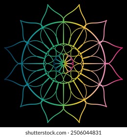 colorful mandala, Mandala Line Illustration, mandala arts