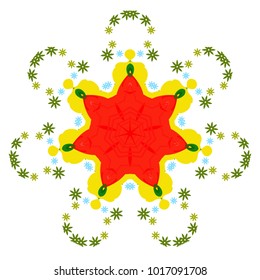 Colorful mandala on the white background.