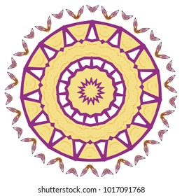 Colorful mandala on the white background.