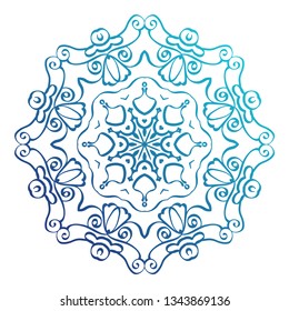 Colorful Mandala on white background. Vector decorative element for your design.  Flower, oriental pattern