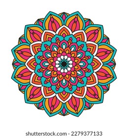 Colorful mandala on a white background.