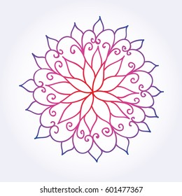 Colorful mandala on a white background.Vector illustration