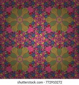 Colorful mandala. Oriental flourish vector. Decorative colored round ornament. Indian flower mandala. Anti-stress mandala. Yoga logo, background for meditation poster.