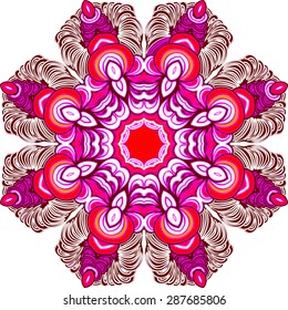 Colorful mandala. Ornament in circle. Vector illustration.