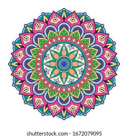 Colorful mandala ornament. Vector illustration