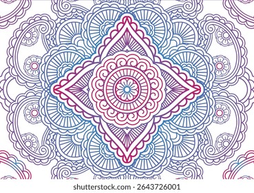 Colorful Mandala Ornamental Vector Pattern