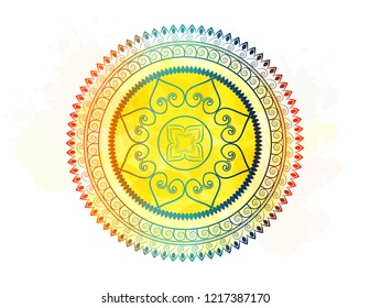 Colorful mandala with ornametal decorations.