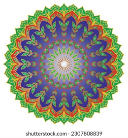 Colorful mandala pattern abstract floral ornament
