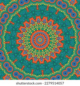 A colorful mandala with a pattern of circles and the word kaleidoscope on the bottom