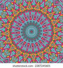A colorful mandala with a pattern of colors