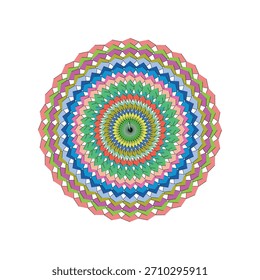 Diseño colorido del patrón del mandala en una moda circular crea un elemento artístico y decorativo