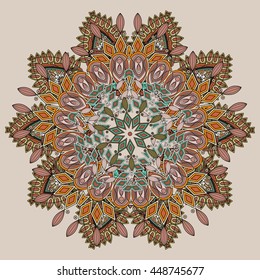 Colorful mandala pattern design. Decorative elements