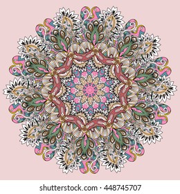 Colorful mandala pattern design. Decorative elements