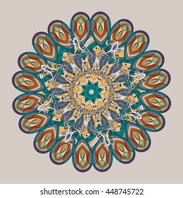 Colorful mandala pattern design. Decorative elements