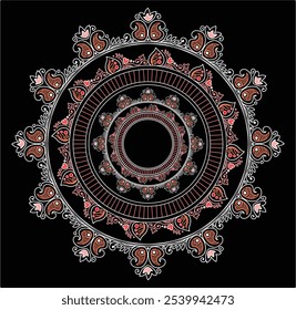 Colorful Mandala Pattern Designs with line