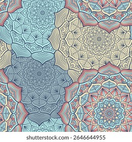 A colorful mandala pattern featuring intricate designs and harmonious colors, ideal for artistic projects or backgrounds.
