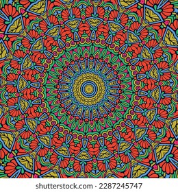 Mandala colorida con un patrón de flores