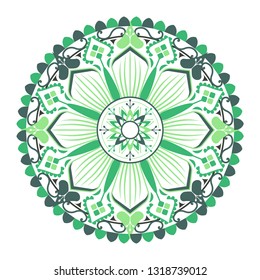 Colorful mandala pattern on white background