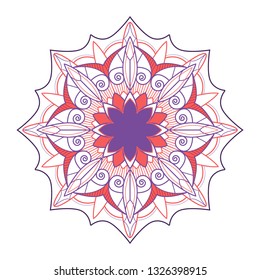 Farbiges Mandala-Muster auf weißem Hintergrund