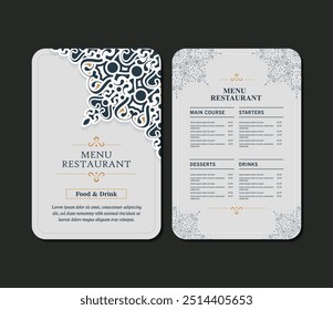 colorful mandala pattern restaurant menu