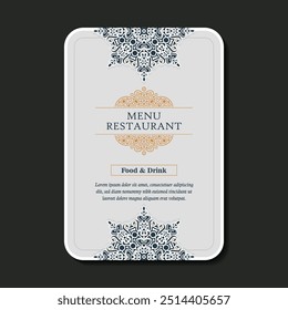 colorful mandala pattern restaurant menu